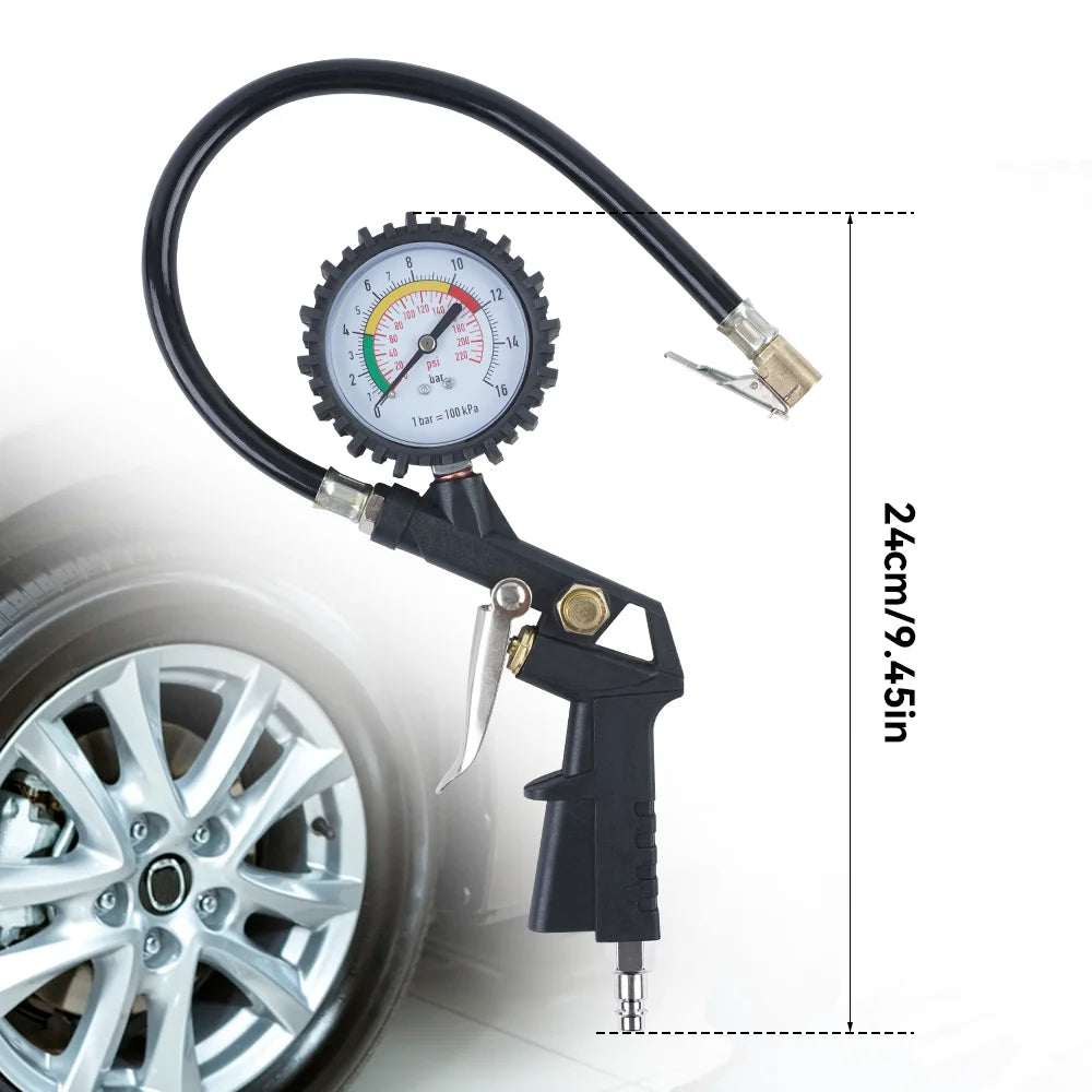 EU Interface Tire Pressure Gauge For Car Motorcycle SUV Inflator Pumps Tire