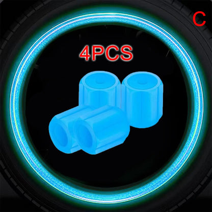 Luminous Caps Fluorescent Night Glowing Stem Caps Car Decor Vehicles Wheel
