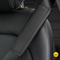 1PCS PU Leather Embossed Car Seat Belt Shoulder Cover Decompression Comfort