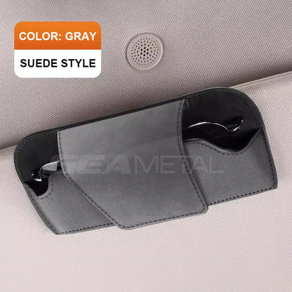 SEAMETAL Cowhide Sun Visor Glasses Holder Leather Wear-Resistant Sunglasses