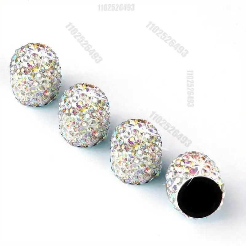 Diamond Crystal Motorcycle Car Tire Valve Caps 4/2pcs Shining Dust-proof