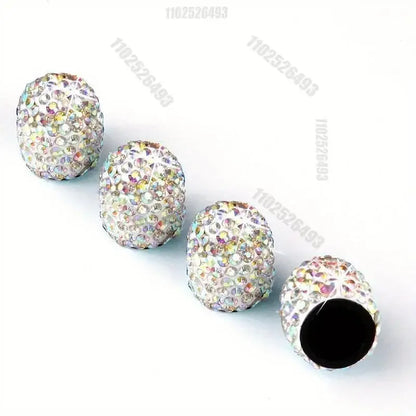 Diamond Crystal Motorcycle Car Tire Valve Caps 4/2pcs Shining Dust-proof