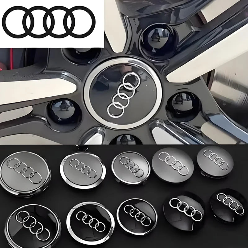 4PCS 60mm 61mm 68mm 69mm 77mm Car Wheel Center Cap Hub Cover Badge For Audi