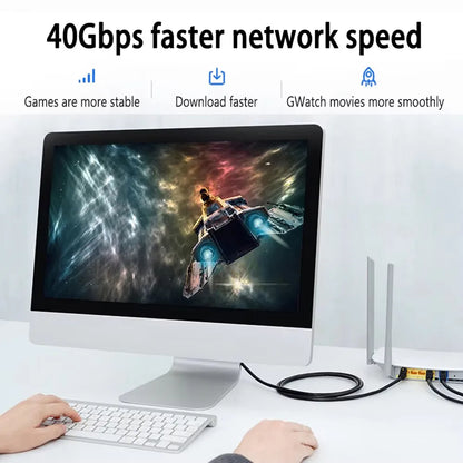 Rj45 Cat 8 Ethernet Cable Flat Cat8 Network Cable LAN Internet 40Gbps