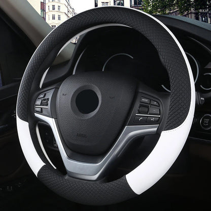 SEAMETAL 38cm Steering Wheel Cover PU Leather Anti Slip Steer Wheel