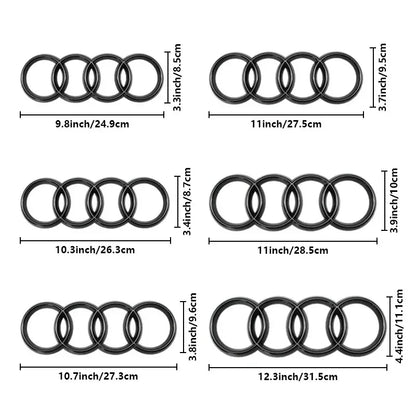 4 Rings Logo ABS Chrome Black Car Front Hood Emblem Bonnet Auto Badge Rear