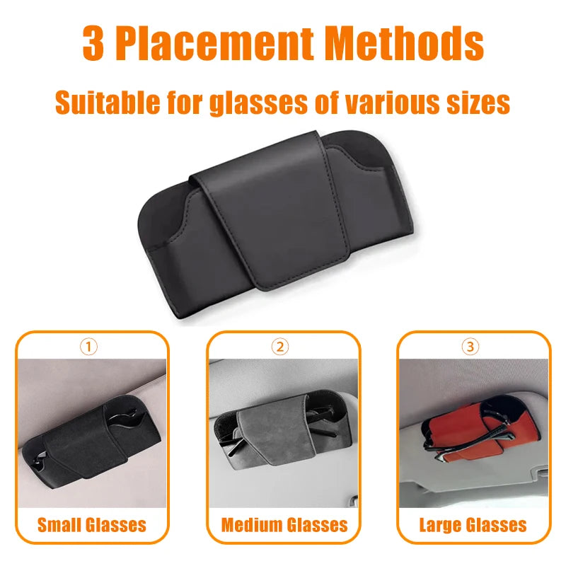SEAMETAL Cowhide Sun Visor Glasses Holder Leather Wear-Resistant Sunglasses