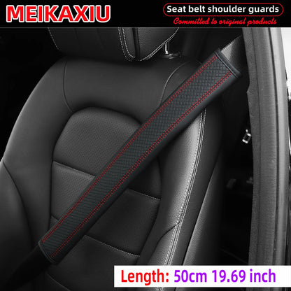 Long-style car shoulder guard cover made of PU leather with checkered