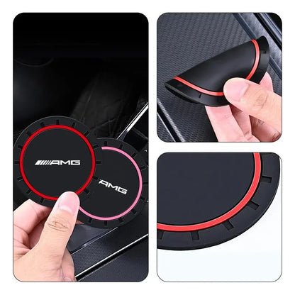 For Mercedes Benz AMG W204 W205 GLC CLA Car Coasters Water Cup Slots