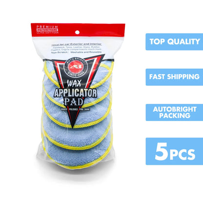 AUTOBIGHT 2/5/10 Pcs Car Waxing Sponge Polish Applicator Pads 5 Inch Fiber