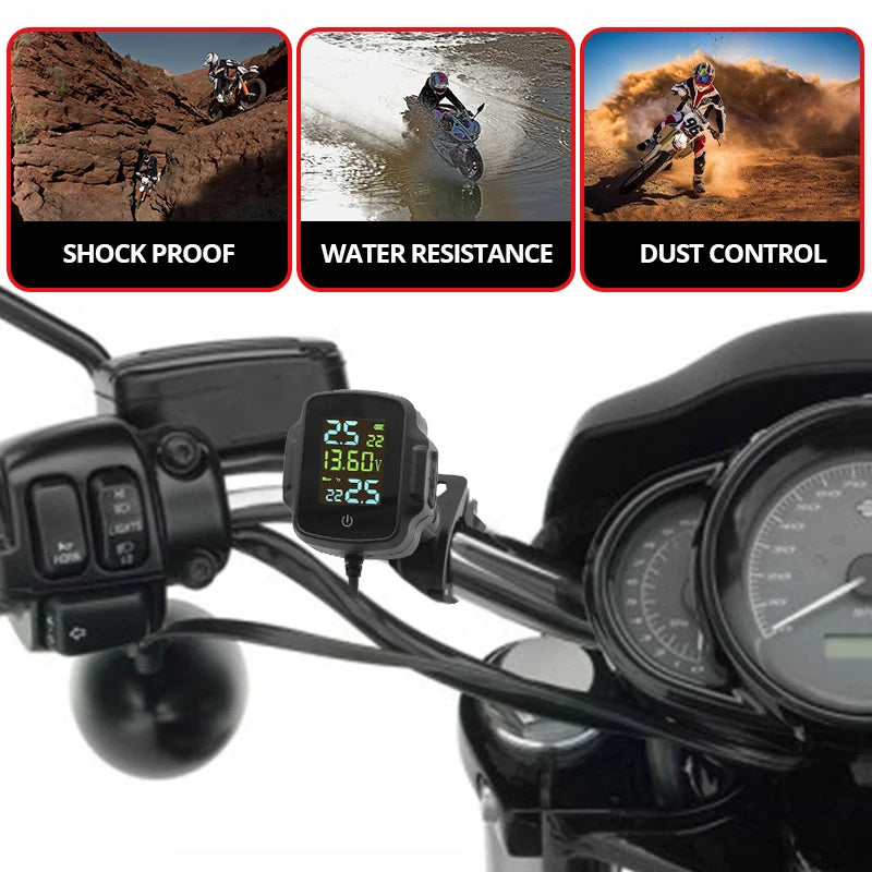 Motorbike TPMS With QC 3.0 Fast Charging USB Output Motorcycle Tire