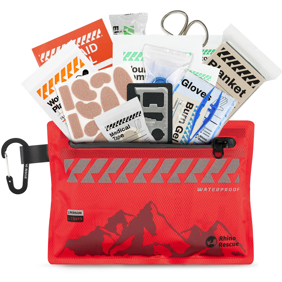 Rhino Rescue Small First Aid Kit - Ultralight Waterproof Medical Kit for