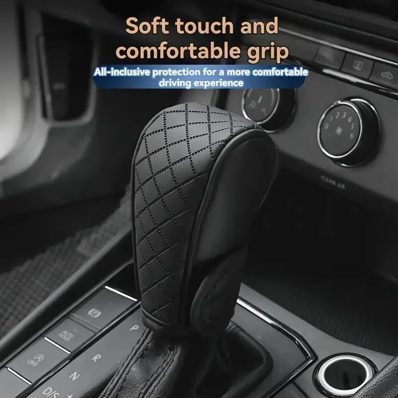 1pc Car Gear Shift Knob Cover PU Leather Non-Slip Auto Parts Protective