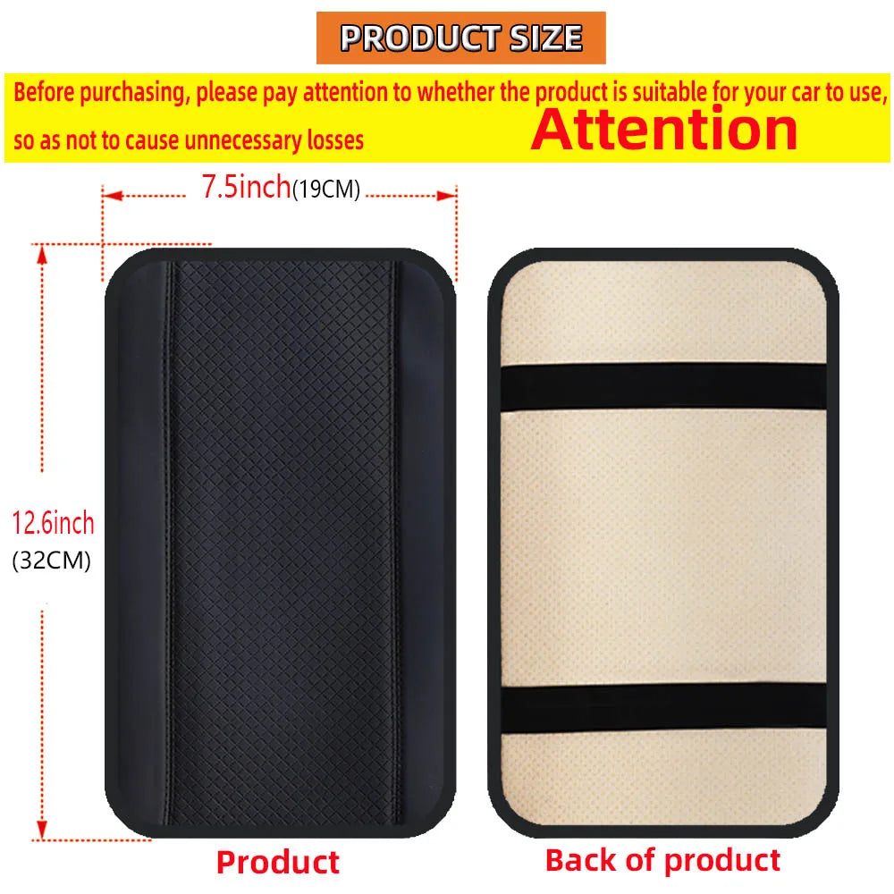 1 PU Comfortable Embossed Waterproof Anti-fouling Car Armrest Cushion