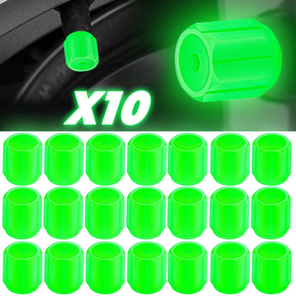10/50pcs Luminous Valve Cap Car Fluorescent Tire Valves Cap Glow In The