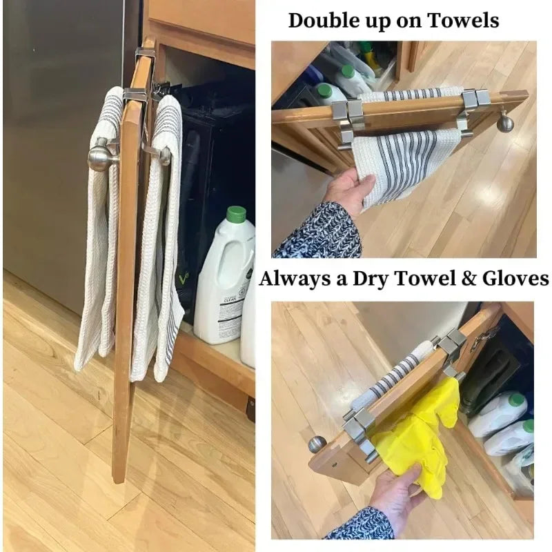 Towel Rack Over Door Towel Bar Hanging Holder Stainless Steel Bathroom