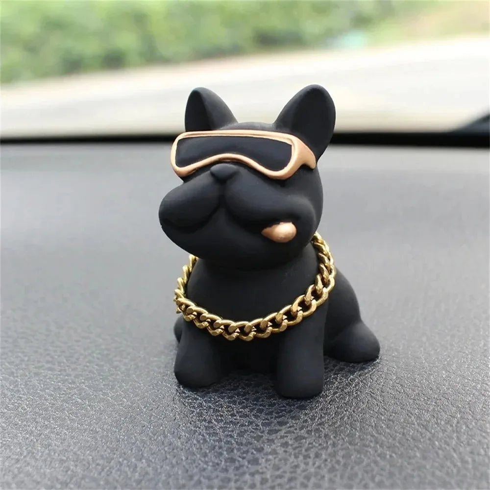 Wear-resistant Bulldog Car Ornaments Feel Comfortable Resin Material Car