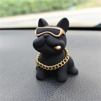 Wear-resistant Bulldog Car Ornaments Feel Comfortable Resin Material Car