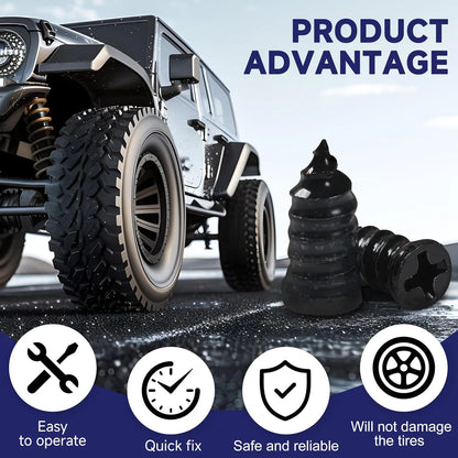 Easy DIY Spiral Tyre Repair Plugs Rubber Screw Nails Puncture Repair Tools