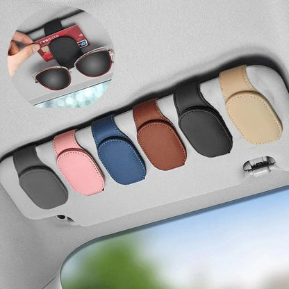 Car Glasses Case Sunglasses Clip Card Ticket Holder Stand Fastener Pen