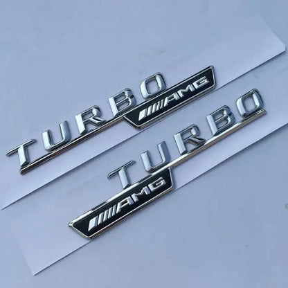 TURBO AMG 3D ABS Glossy Black Car Trunk Badge Logo For Mercedes Benz W204