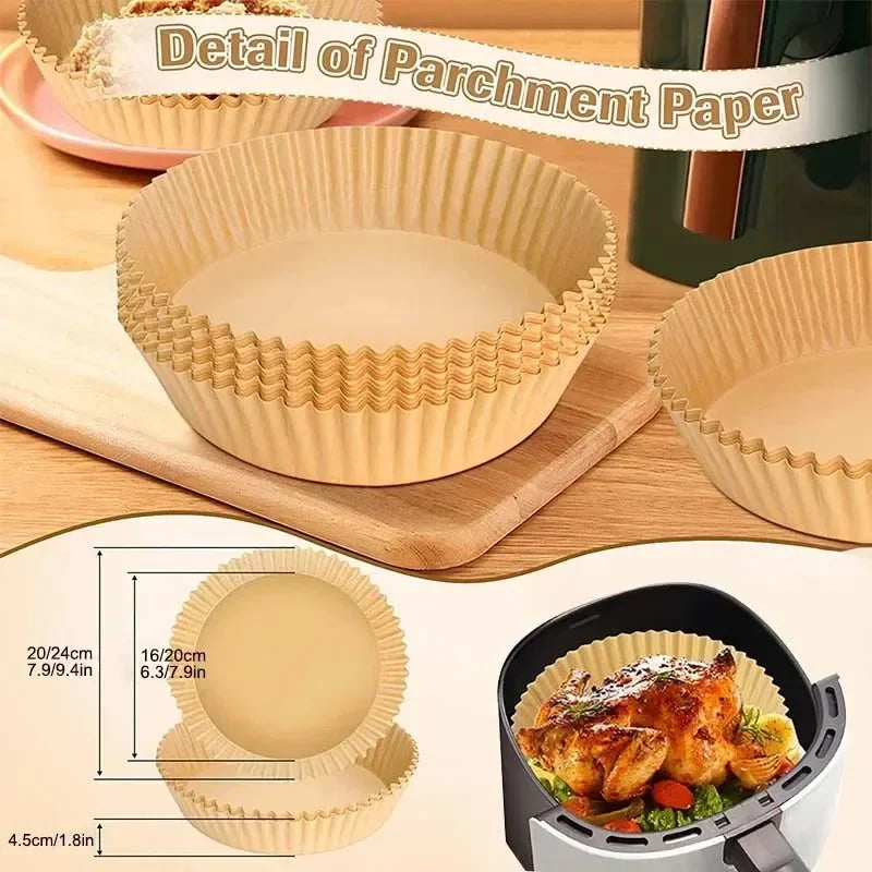 Air Fryer Disposable Paper Parchment Wood Pulp Steamer Cheesecake Air Fryer