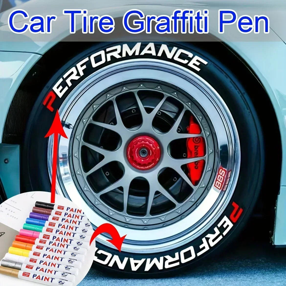 Car Paint Pen Waterproof Car Wheel Tire Oily Painting Mark Pen Auto Rubber