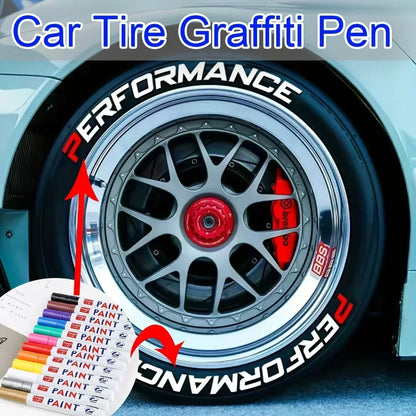 Car Paint Pen Waterproof Car Wheel Tire Oily Painting Mark Pen Auto Rubber