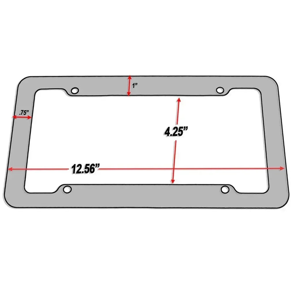 Black Carbon Fiber Pattern Plastic License Plate Frame Fiber Black Aluminum
