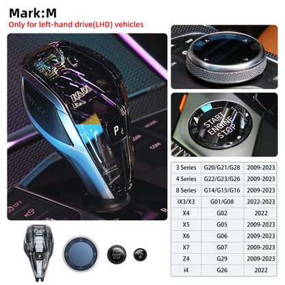 4pcs/Set Crystal Gear Shift Knob Lever For BMW G20 G21 IX3 G08 X3 G01 X6
