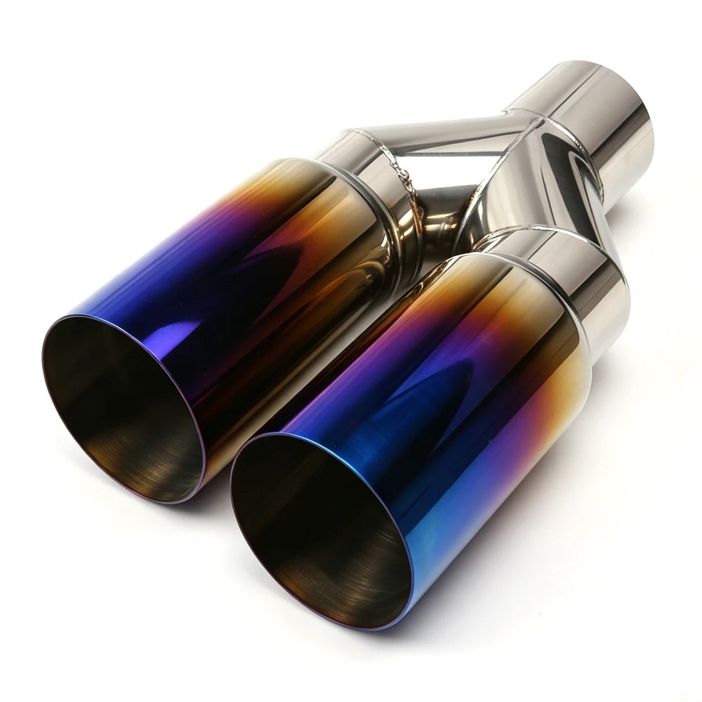 63mm Inlet 76mm Outlet Double Cylinder Stainless Steel Exhaust Tailpipe
