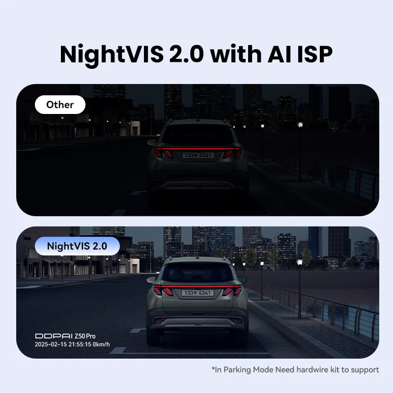 DDPAI Z50 Pro Dash Cam 4K Car DVR 3"IPS Screen 5GHz WiFi GPS ADAS 24H