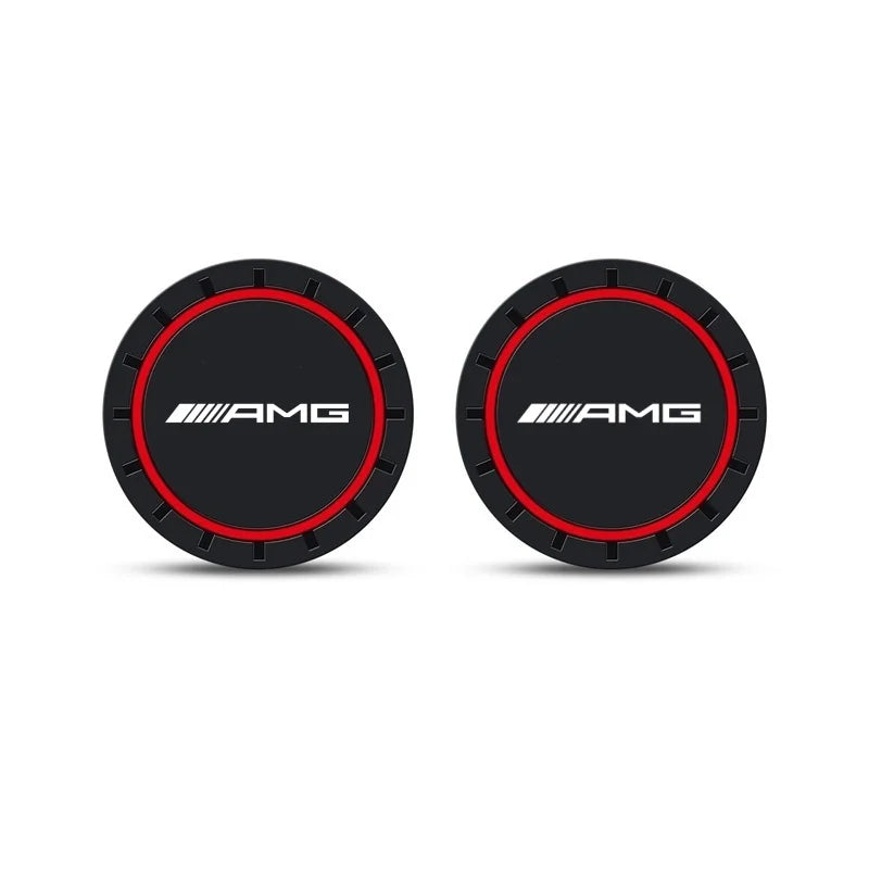 For Mercedes Benz AMG W204 W205 GLC CLA Car Coasters Water Cup Slots