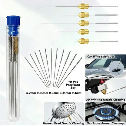 10Pcs Car Windscreen Jet Nozzle Washer Tool Stainless Steel Wiper Nozzle