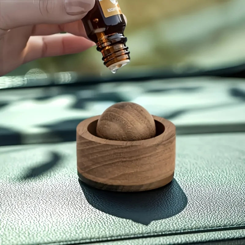 Car & Home Essential Oil Diffuser - Made of Wood Mini Cute Natural