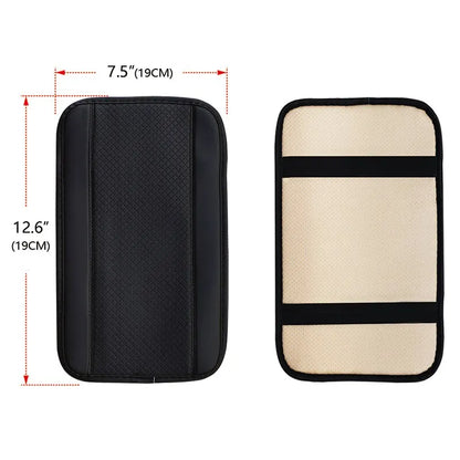 Car Armrest Cover Mat PU Leather Ethnic Style Print Waterproof Non Slip