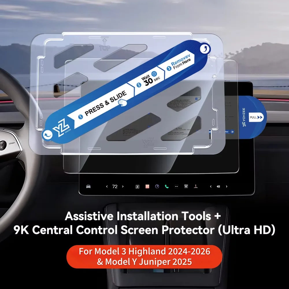 YZ Tempered Glass Film Protector For Tesla Model 3/Y/YL Highland Juniper