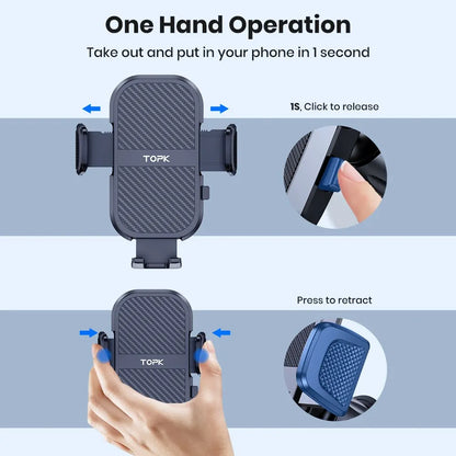 TOPK Car Phone Holder Air Vent Car Phone Holder Mount 360 Rotation