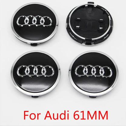 4PCS 60mm 61mm 68mm 69mm 77mm Car Wheel Center Cap Hub Cover Badge For Audi