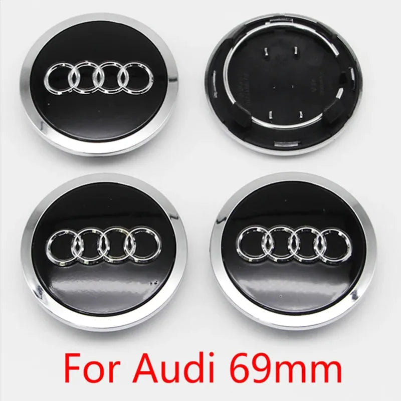 4PCS 60mm 61mm 68mm 69mm 77mm Car Wheel Center Cap Hub Cover Badge For Audi