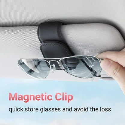 Car Glasses Case Sunglasses Clip Card Ticket Holder Stand Fastener Pen