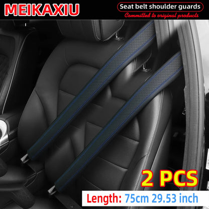 Long-style car shoulder guard cover made of PU leather with checkered