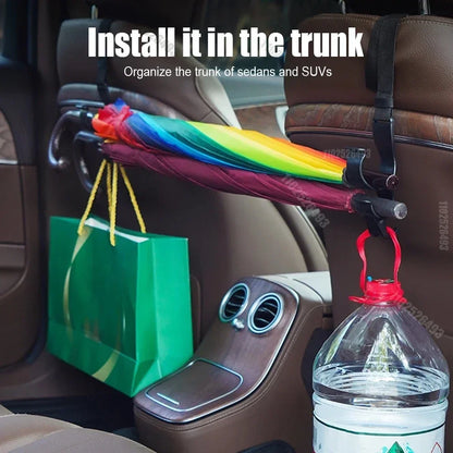 2pcs Car Trunk Storage Hook For Bag Umbrella Fishing Rod Holder Seat Back