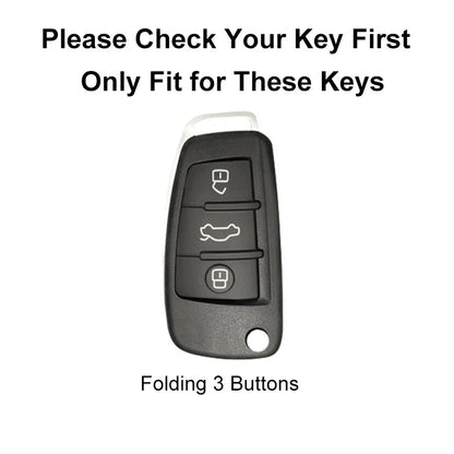 Leather TPU Car Folding Key Cover Case for Audi A3 8L 8P A4 B6 B7 B8 A6 C5