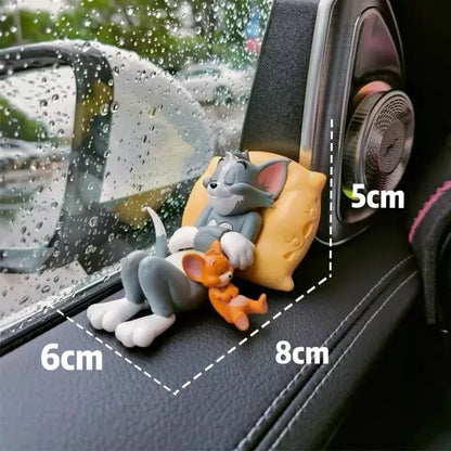 Kawaii Tom Jerry Ornament Cartoon Figure Mini Ornament Car Dashboard