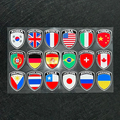 3D Reflective Flag Sticker Motorcycle Parts Car Decal UK Italy France