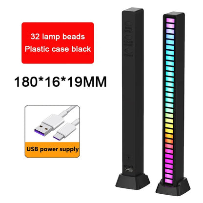 RGB LED Strip Light Music Sound Control Pickup Rhythm Ambient Lamp