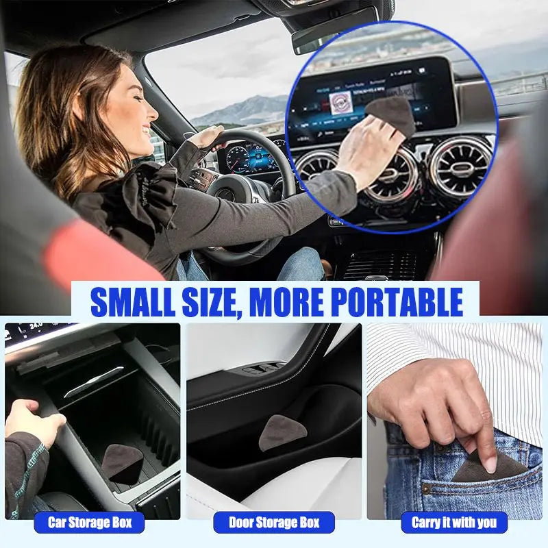 1/2pcs Car Touch Screen Cleaning Cloth, Double Side Microfiber Cleaning