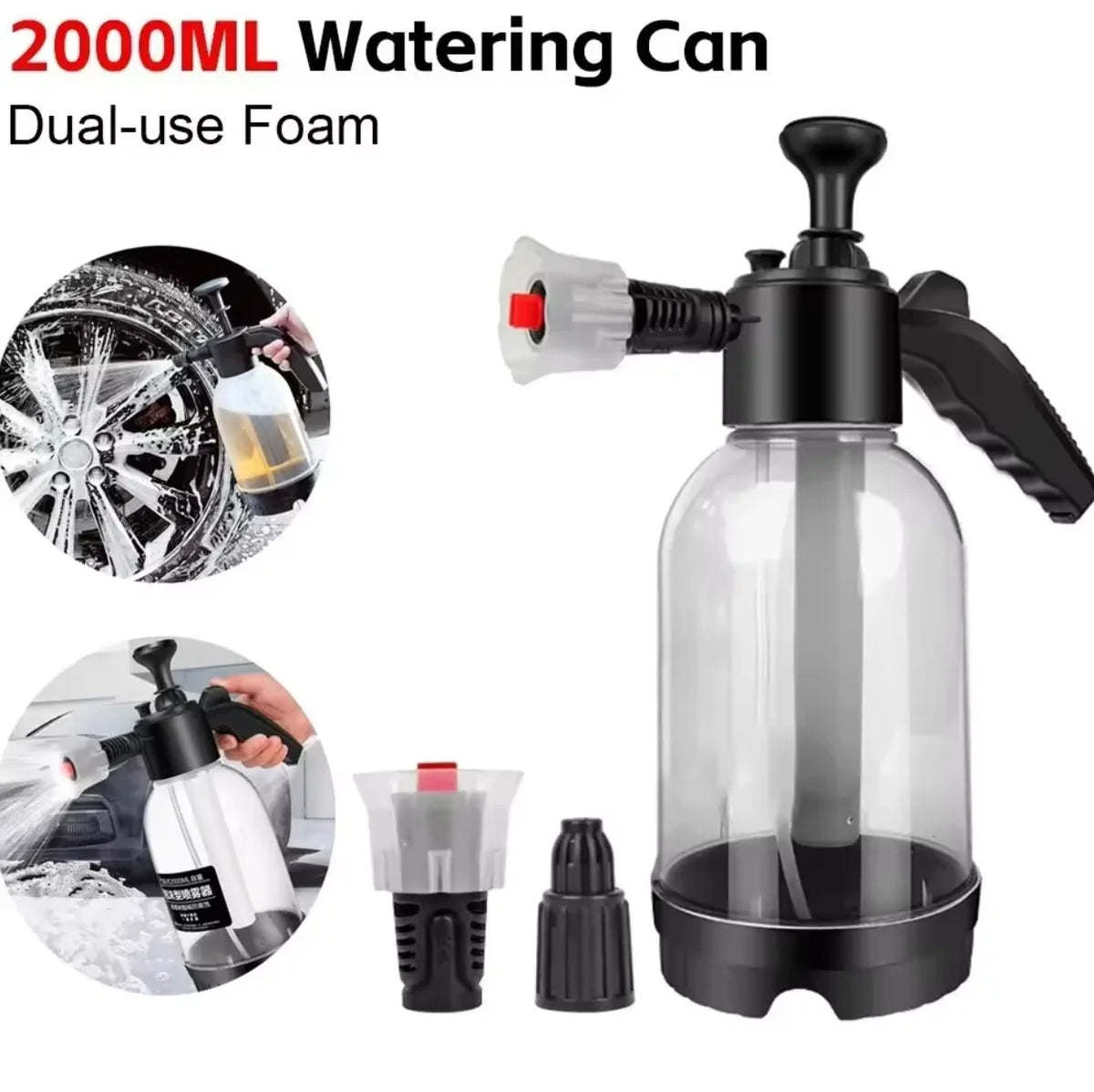 2L Foam Sprayer Car Wash Hand-held Foam Watering Can Air Pressure Sprayer