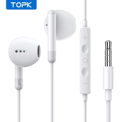 TOPK Earphones 3 5mm In-Ear Wired Headphones Control Sport Headset Xiaomi